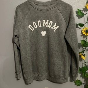 grey dog mom sweatshirt, brand is unknown, size is XL
